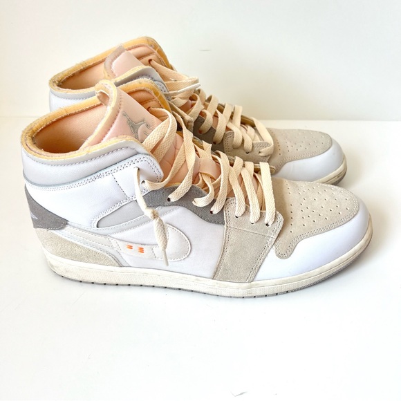 NIKE Air Jordan 1 Mid Craft Inside Out White Gray Sail Sneakers—SZ. 12 - Picture 12 of 15